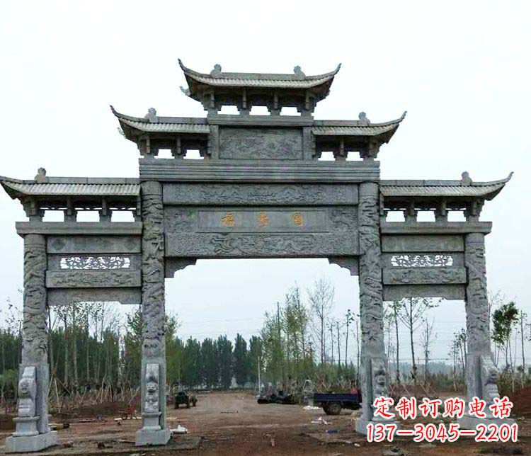 南通精美石雕牌坊雕塑