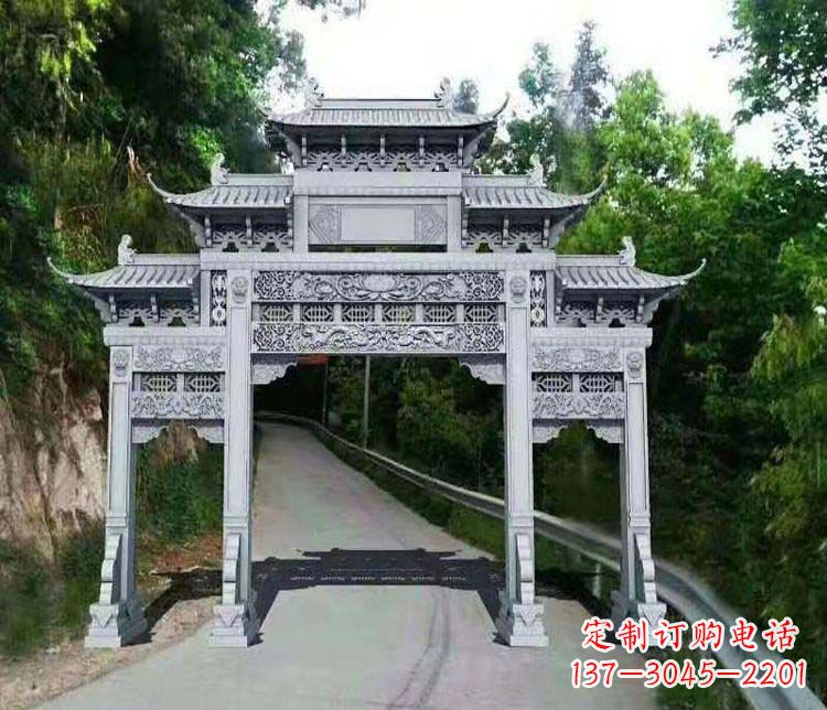 南通仿古三门牌坊石雕