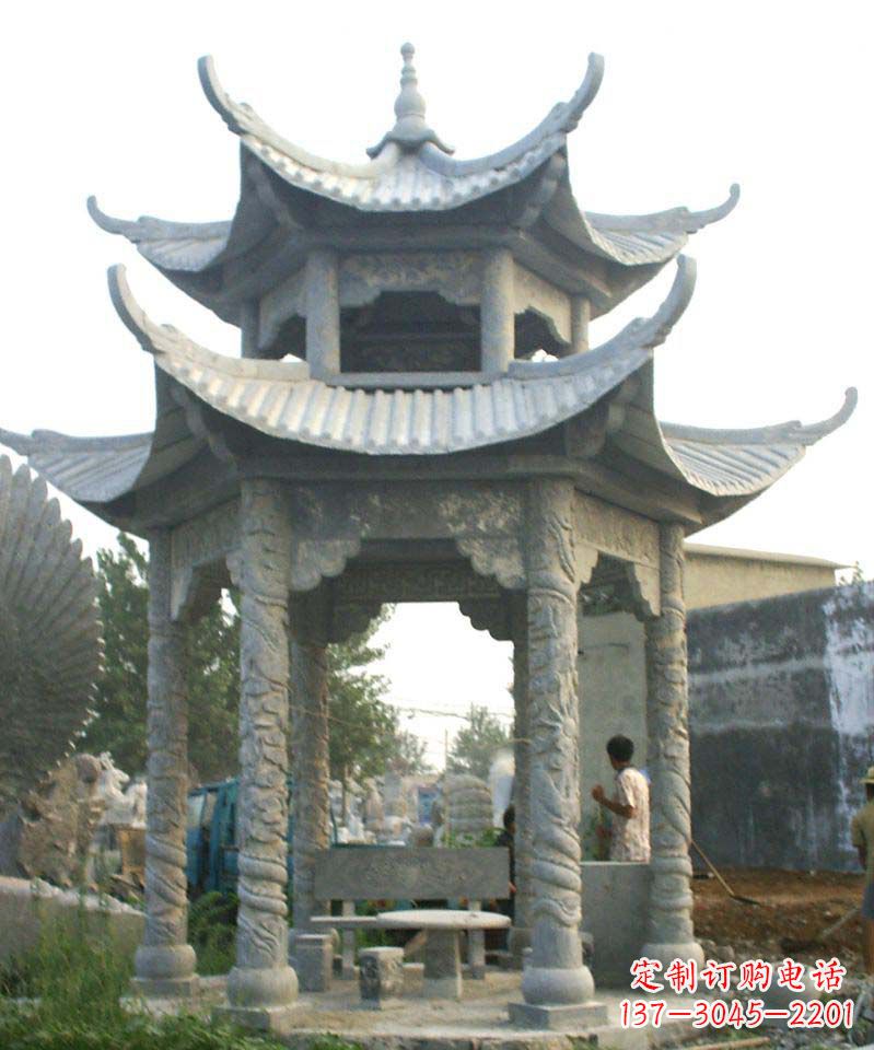 南通传统工艺石雕凉亭,精美细致,给你温馨家园