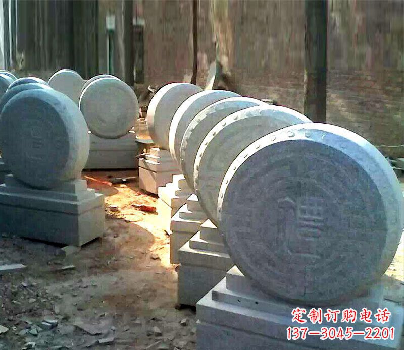 南通仿古石门墩招财抱鼓石雕