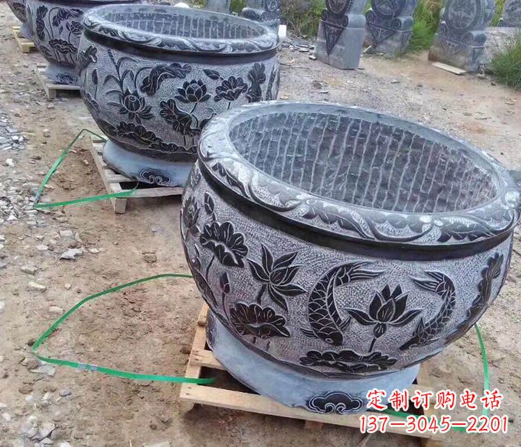南通仿古石水缸石浮雕石雕 (2)