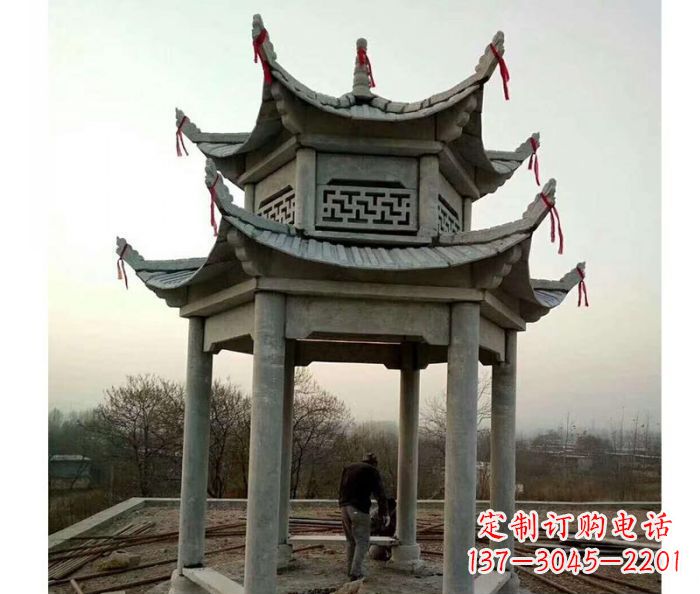 南通仿古双层石雕凉亭