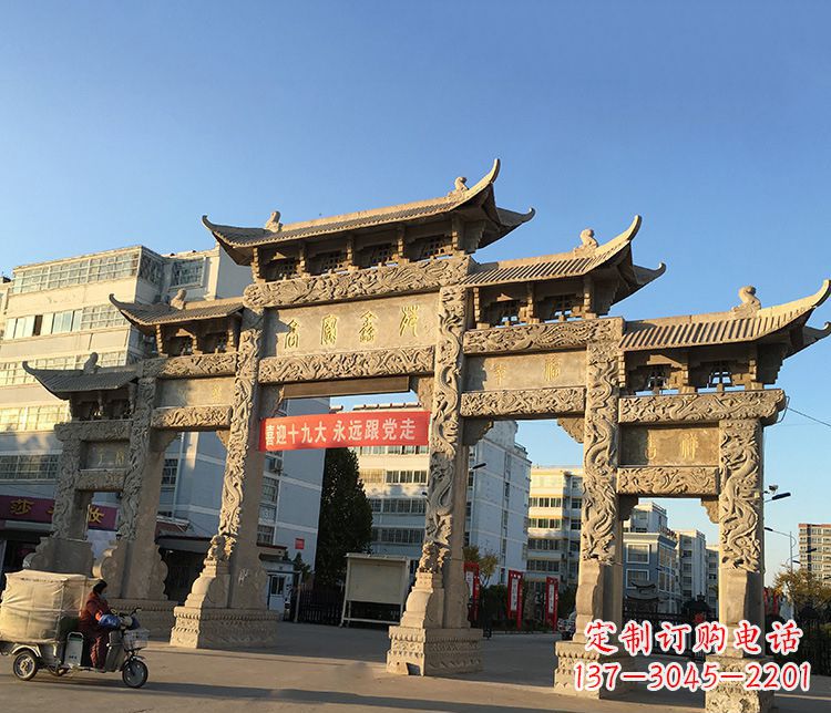 南通仿古石牌坊雕塑