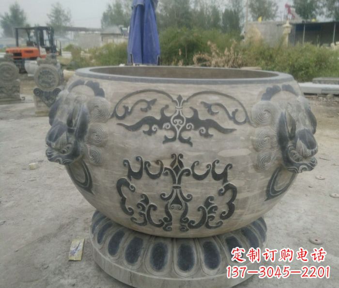 南通仿古圆形水缸石雕