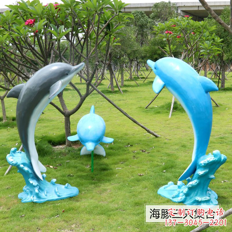 南通精致仿真玻璃钢海豚雕塑