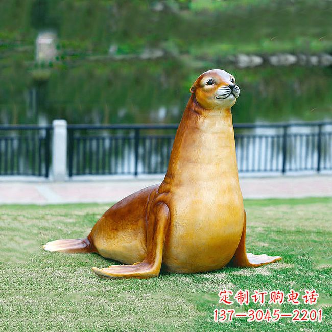 南通仿真玻璃钢海豹雕塑,活力与艺术完美结合