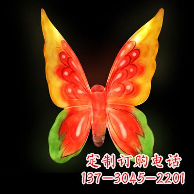 南通艺术雕塑大号黄色发光蝴蝶
