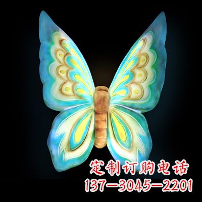 南通 大号蓝色发光蝴蝶塑像