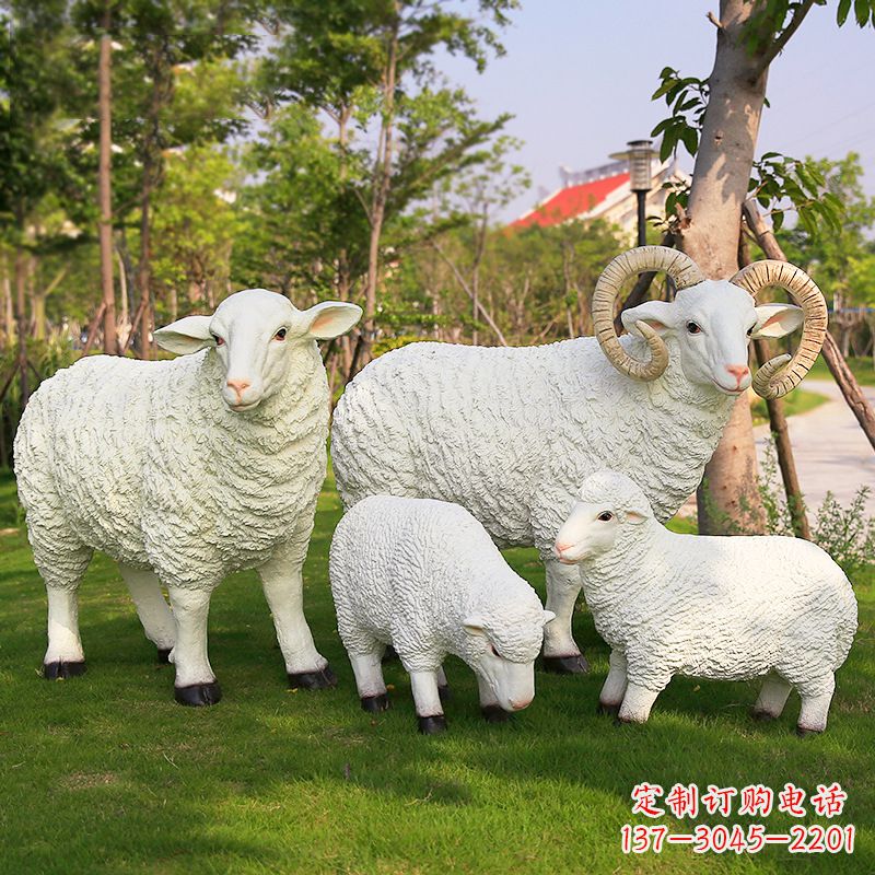 南通乡村绵羊雕塑 – 农家院庭院仿真动物摆件