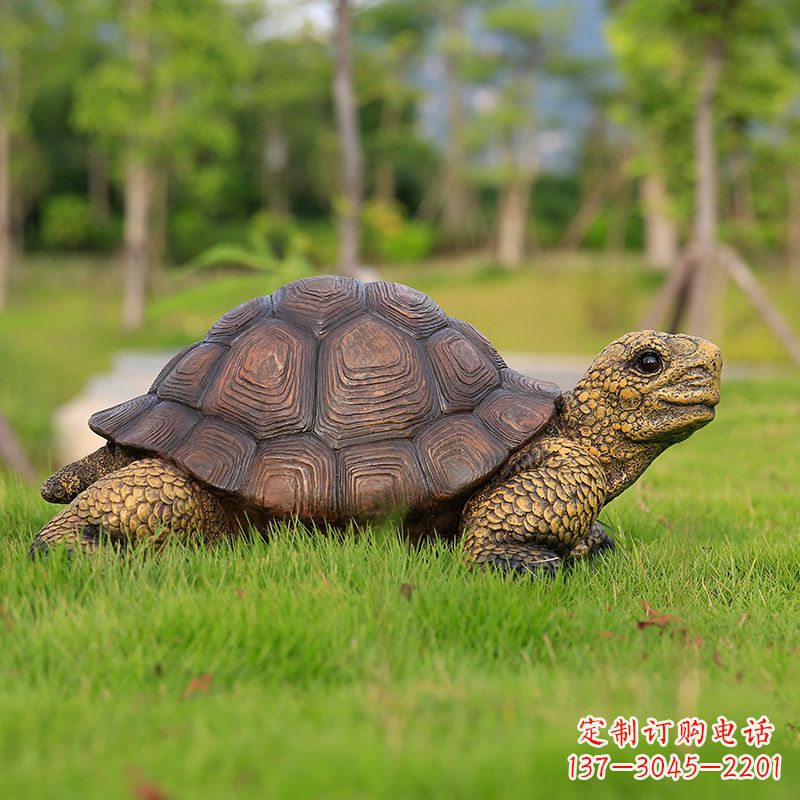 南通仿真乌龟-玻璃钢仿真动物雕塑草坪摆件