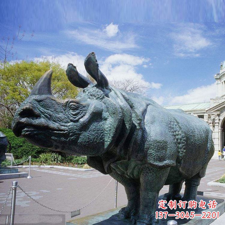 南通高端犀牛铜雕艺术品