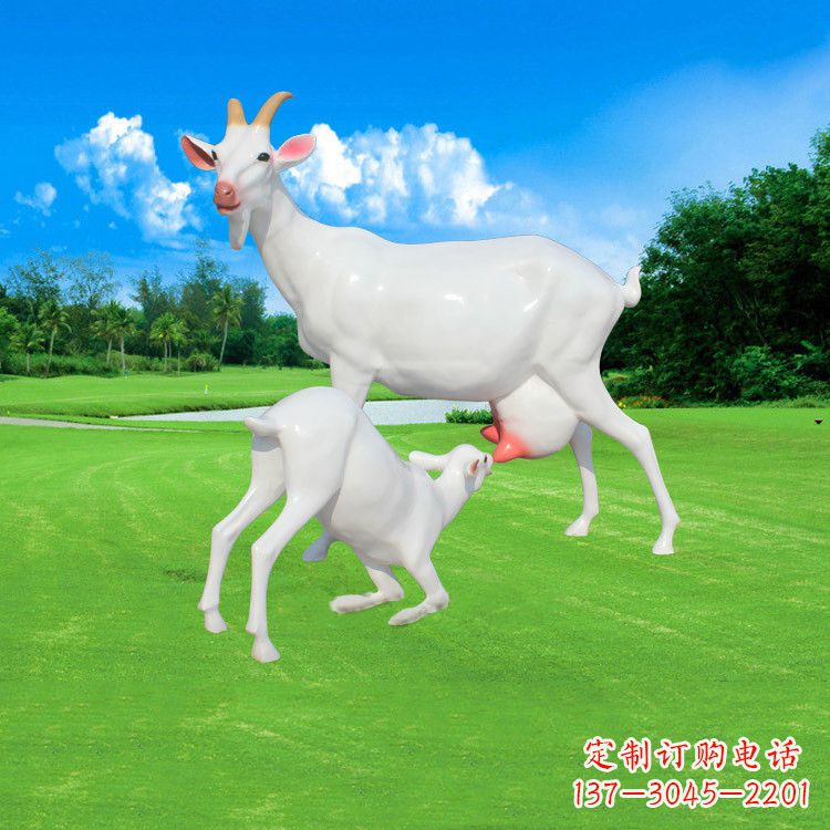 南通精美仿真羊羔羊跪乳雕塑