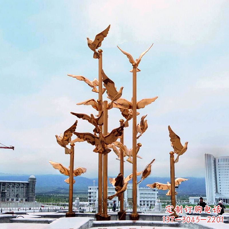 南通中领雕塑传承祥和和平的和平鸽雕塑