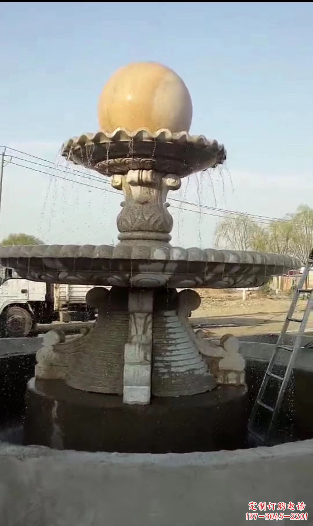 南通风水球喷泉石雕景观雕塑