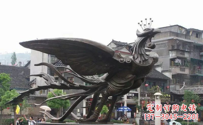 南通凤凰公园景观铜雕