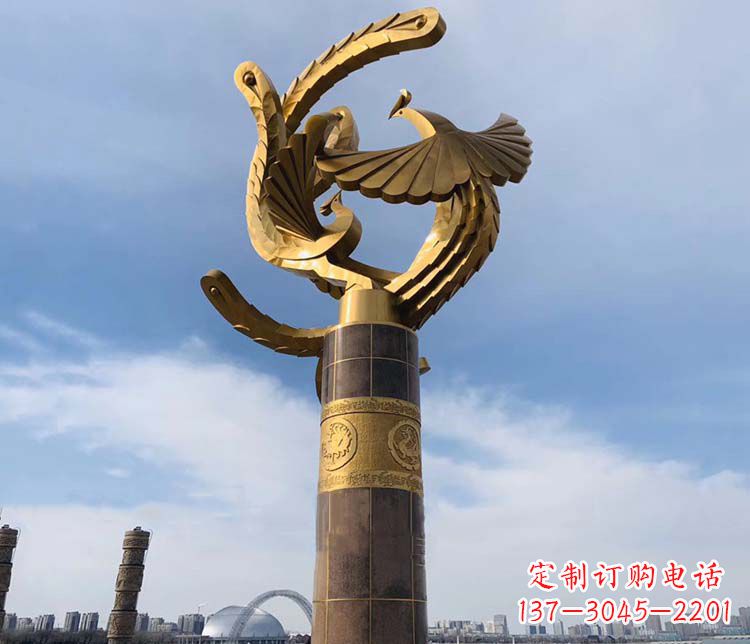 南通凤凰华表铜雕