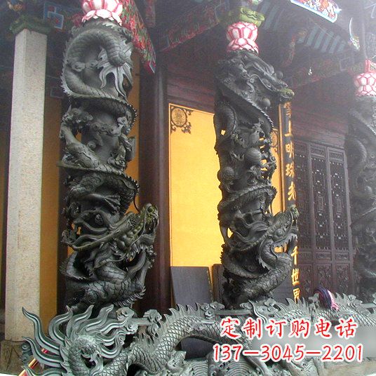 南通高浮雕铜雕盘龙柱