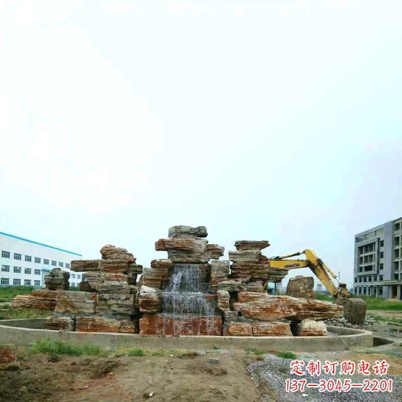 南通工厂园林千层石流水假山景观