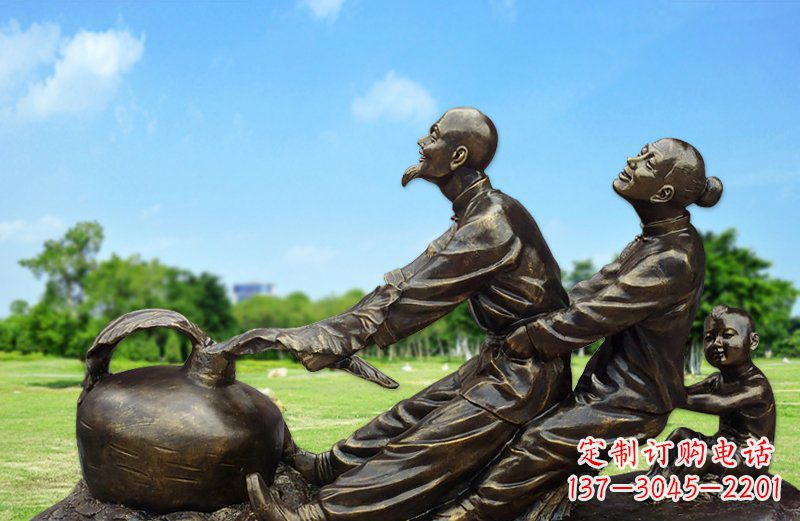 南通和谐之美,铜雕萝卜雕塑
