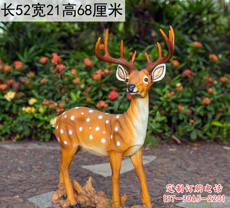 南通精美制作玻璃钢仿真梅花鹿雕塑