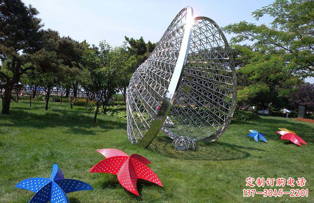 南通精美不锈钢贝壳海星景观雕塑