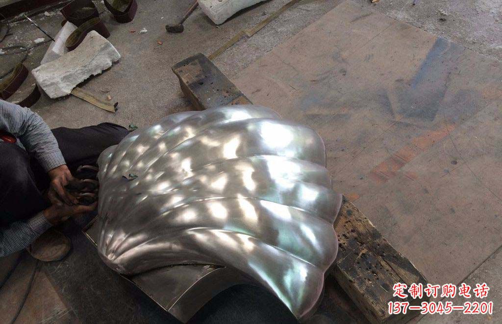 南通精致现代的不锈钢贝壳雕塑