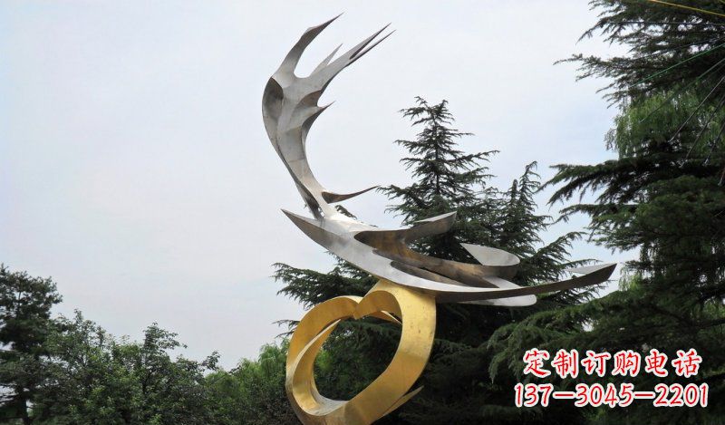 南通精美雕刻石膏抽象凤凰雕塑