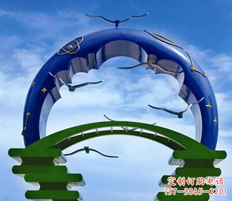 南通不锈钢帝王拱景观雕塑