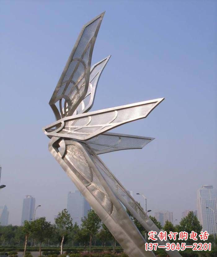 南通大型不锈钢蝴蝶翅膀雕塑