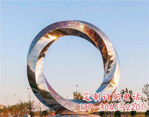 南通精美的不锈钢圆环景观雕塑