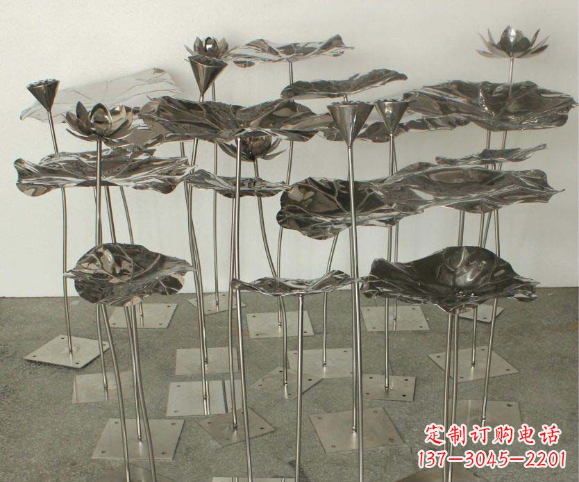 南通精美装饰不锈钢莲叶雕塑