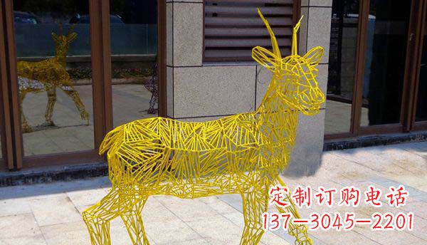 南通梦幻般的不锈钢小鹿大理石塑像