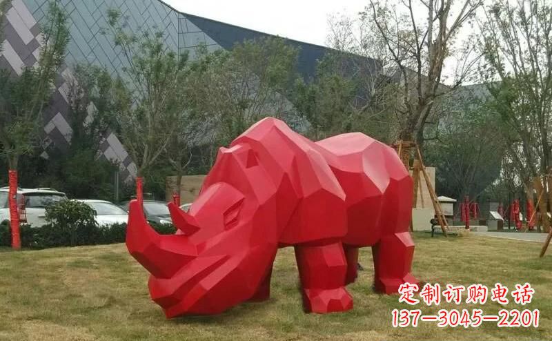 南通摩洛哥高端不锈钢犀牛雕塑