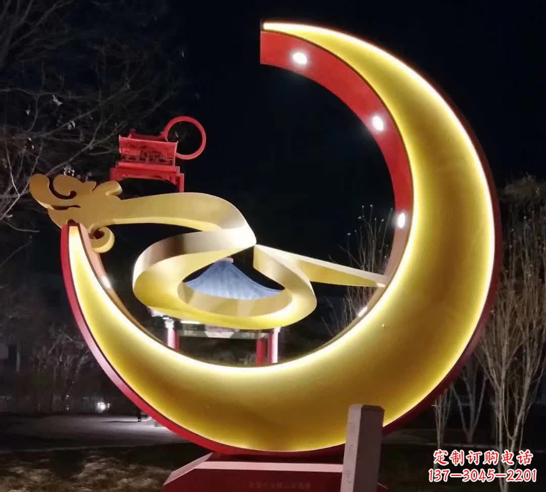 南通精致不锈钢月亮雕塑