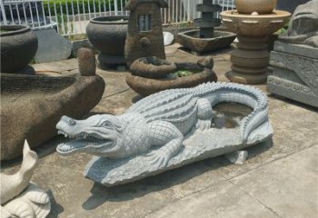 南通精美的鳄鱼花岗岩动物雕塑