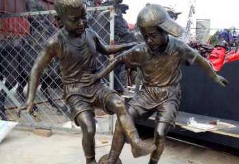 南通闪耀运动，创意足球铜雕
