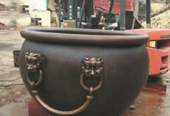 南通非凡形态的铜雕狮子头水缸