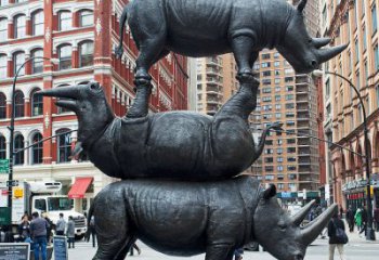 南通精美犀牛铜雕，城市街道创意装饰