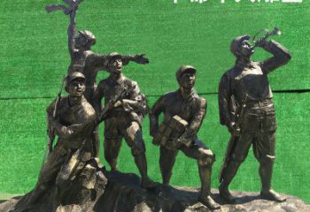 南通革命军人抗战纪念铜雕塑—缅怀抗战英雄