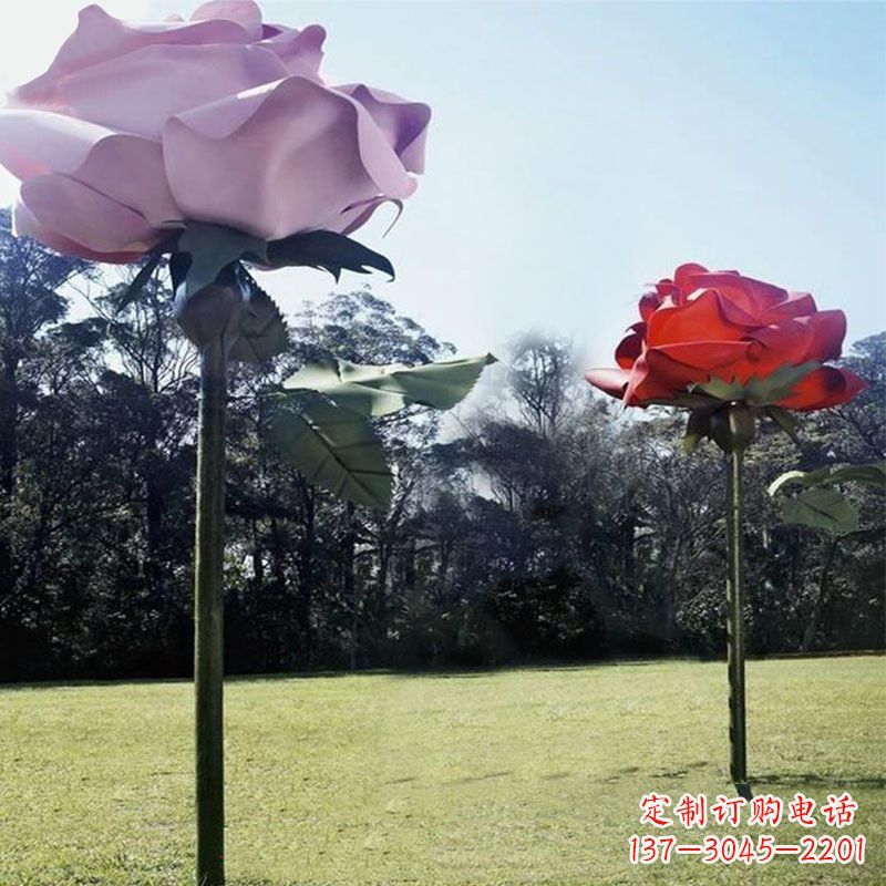 南通精美不锈钢雕刻玫瑰花雕塑