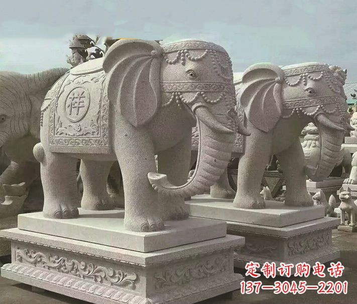 南通精美大象大理石雕塑