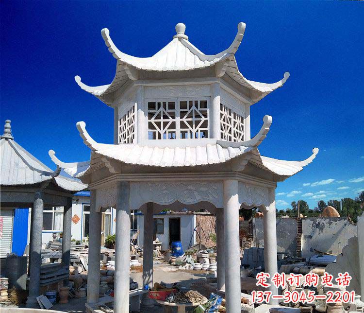南通大理石双层凉亭雕塑