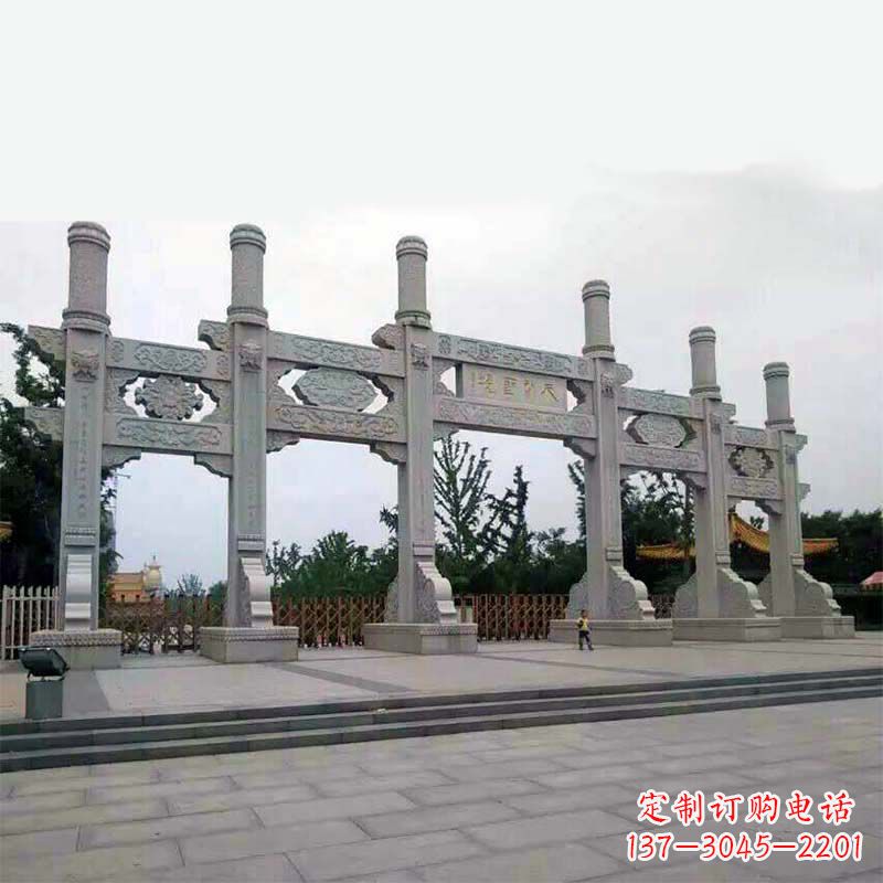 南通精美牌坊雕塑,让公园大门更加精致