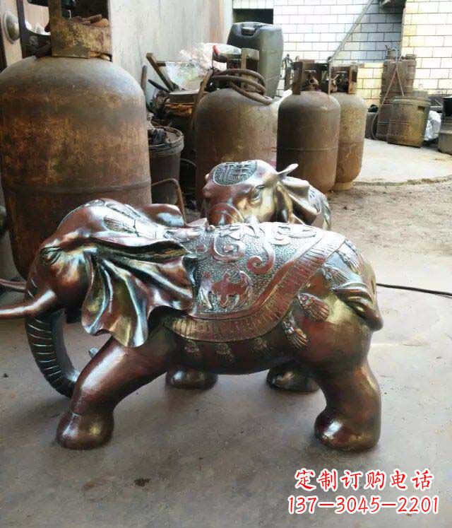 南通 精美的铜质大象招财雕塑