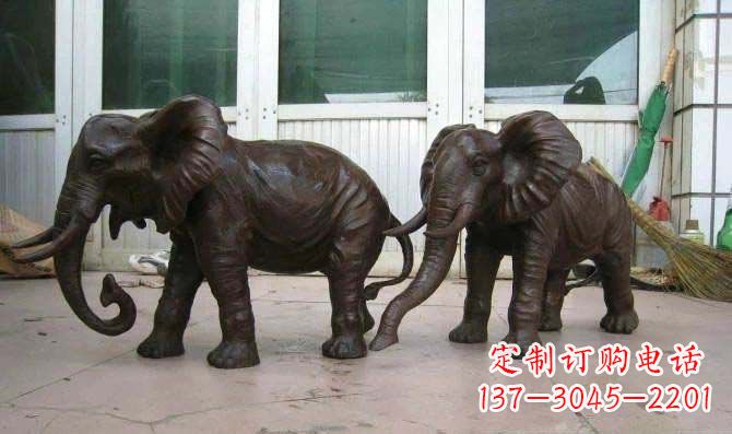 南通传统文化雕塑雕刻大象招财神像
