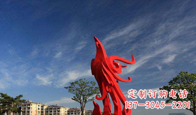 南通公园大型不锈钢凤凰雕塑