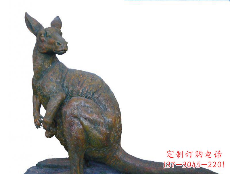 南通公园袋鼠动物铜雕 (4)