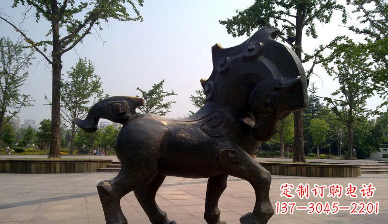 南通中领雕塑灵动小马铜雕