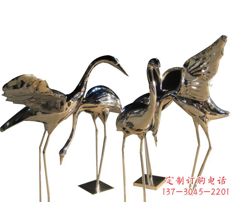 南通三角中国领雕塑不锈钢仙鹤雕塑