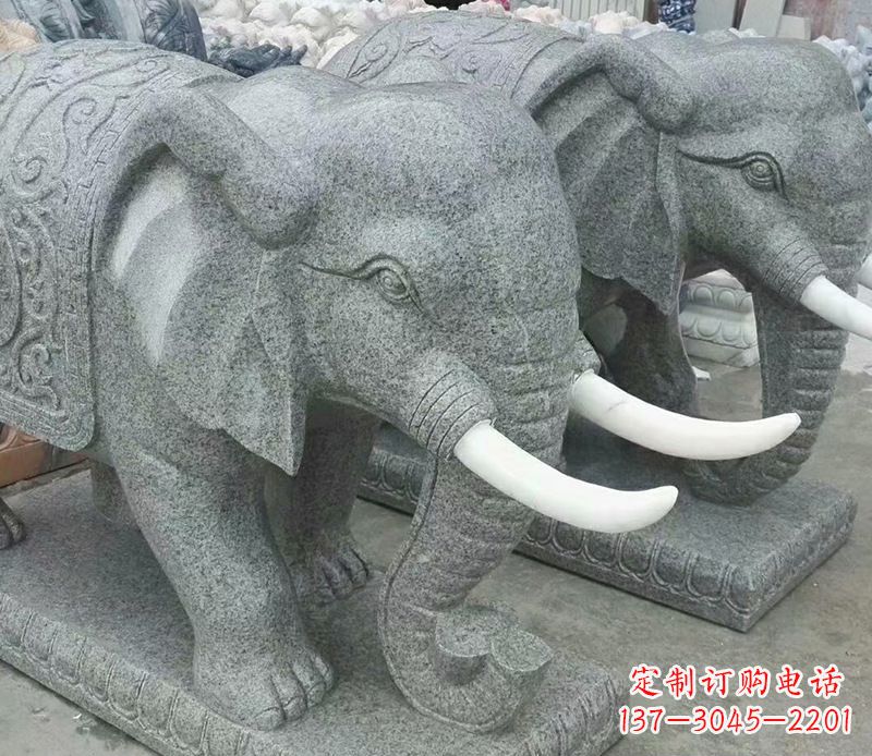 南通象征力量的大理石大象雕塑